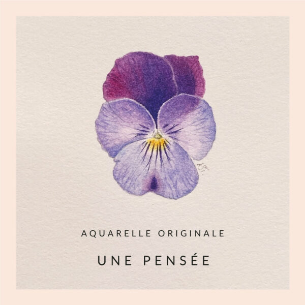 Aquarelle originale : une pensée